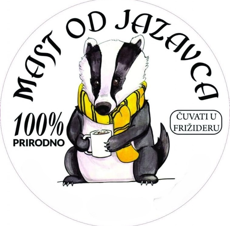 Mast od jazavca - nalepnica teglice
